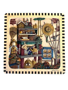 Debbie Mumm My Garden Studio 3D Stepping Stone Wall Plaque 12"x12" Resin 52201